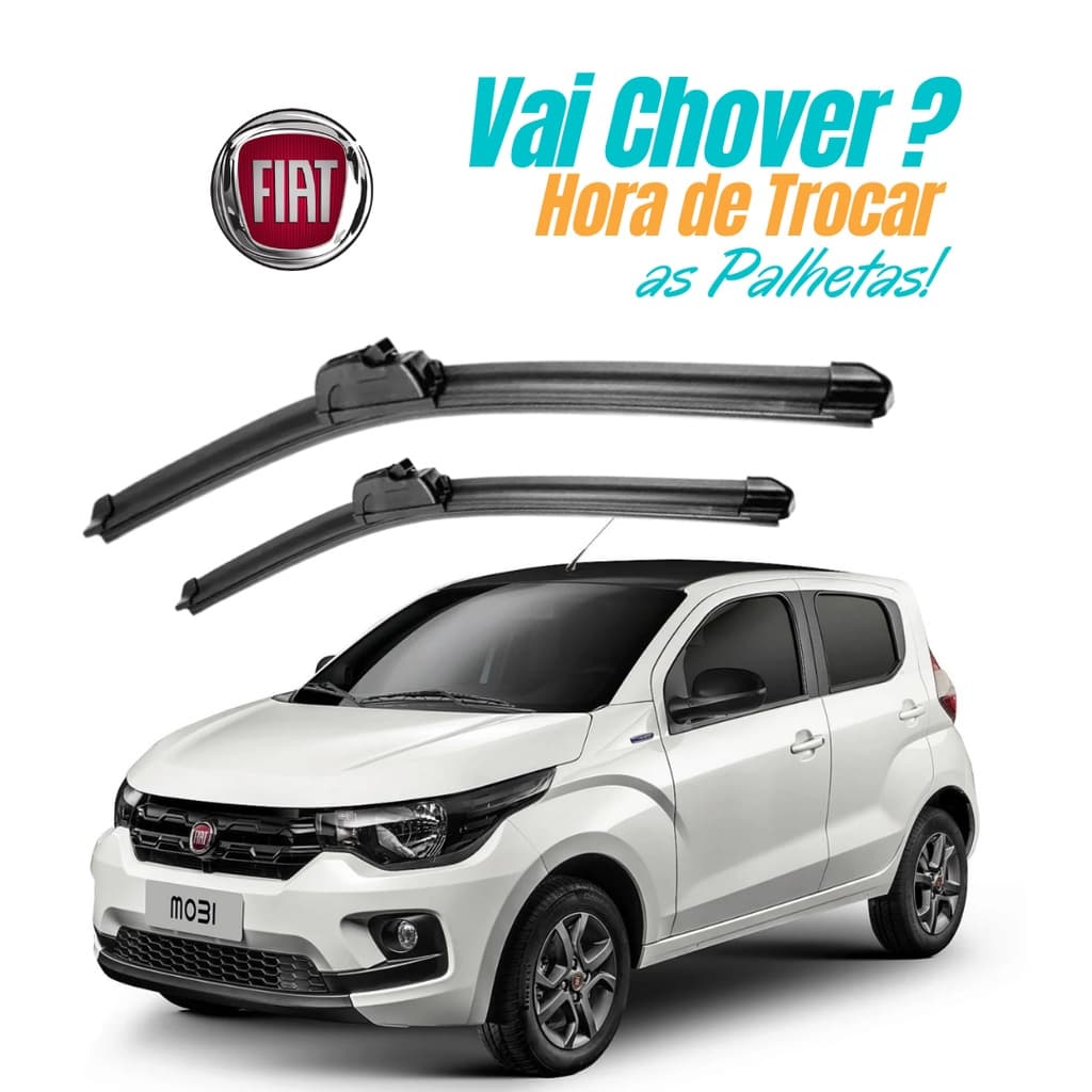 Par Palhetas Limpador De Parabrisa Dianteiro Fiat Ano Mobi 2016 2017 2018 2019 2020 Silicone