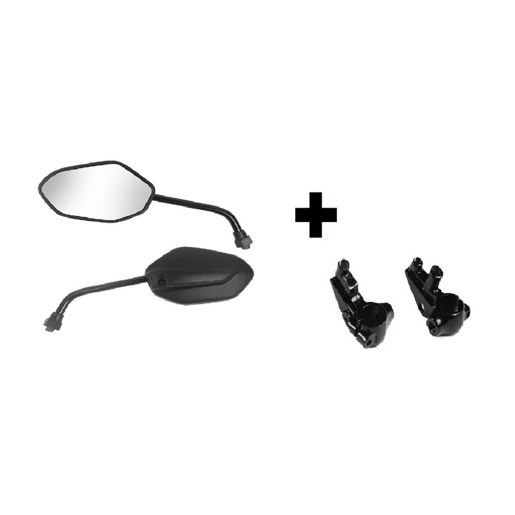 Par Espelho Retrovisor + Manicoto - Honda Cg 125 / Cg 150 / Cg 160 Cargo Fan Mix  Modelo Original