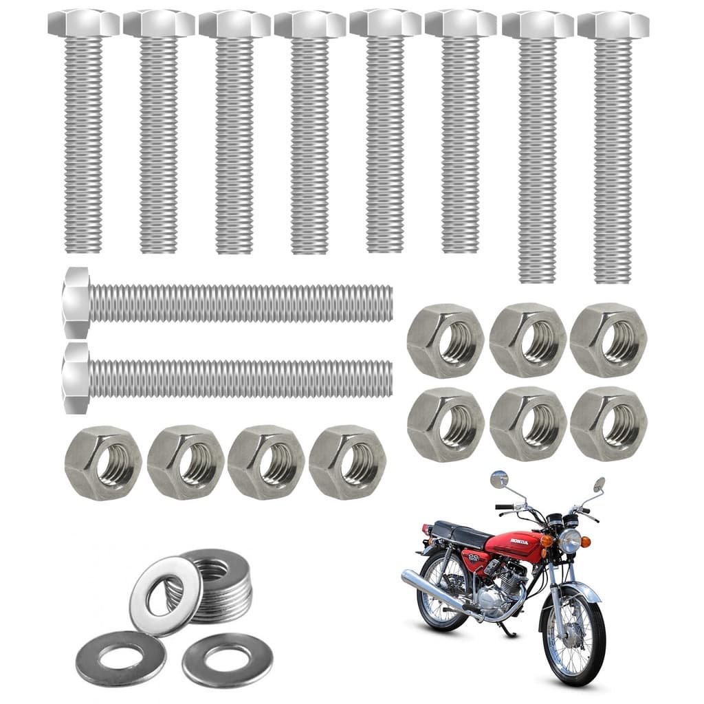 Kit parafusos inox suporte motor CG125 1977 a 1988 ML125 Turuna125 CG Bolinha Honda Fixação motor Chassi