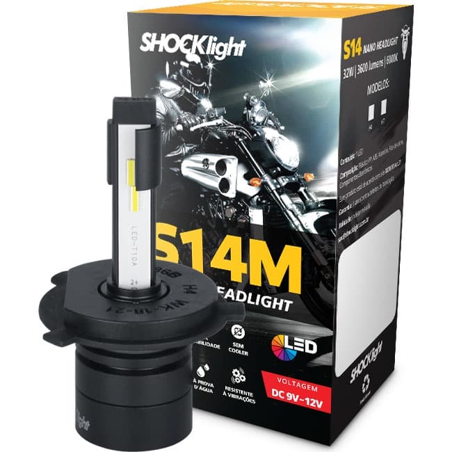Lâmpada Moto Led Efeit Xenon H4 Ybr Cg Titan Fan 125 150 160