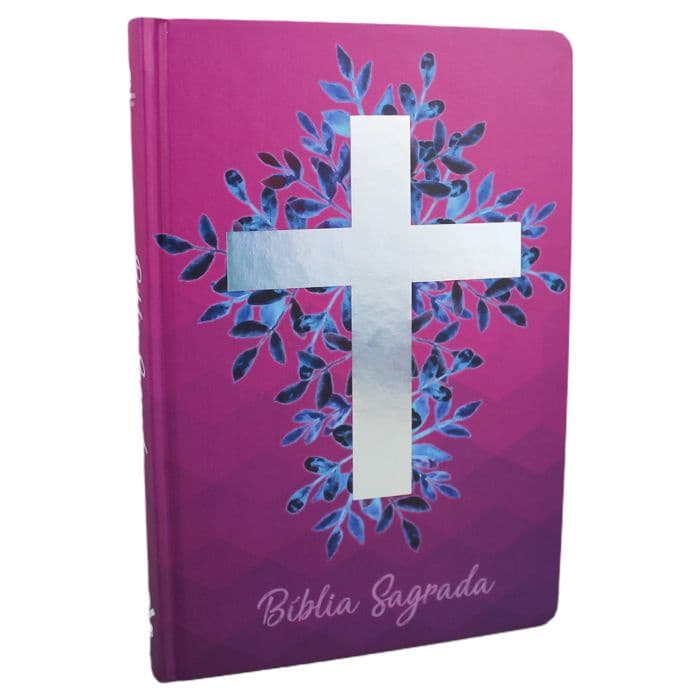 Bíblia Sagrada | NAA | Letra Normal | Capa dura | Cruz Vinho
