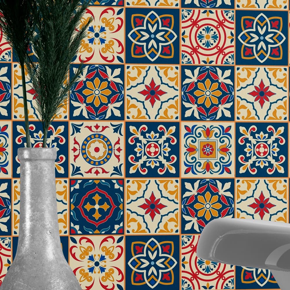 Papel De Parede Azulejo Ladrilhos Portugues Autocolante 3m