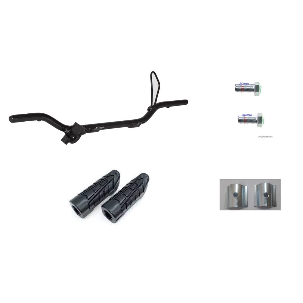 Kit Estribo /Parafusos/ chapa de fixação/Borrachas Titan/fan 150 160