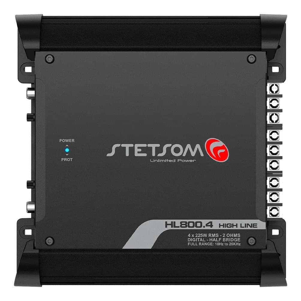 Módulo Amplificador Digital Stetsom HL800.4 - 900W Rms 4 canais 2 Ohms HL 800.4 High Line