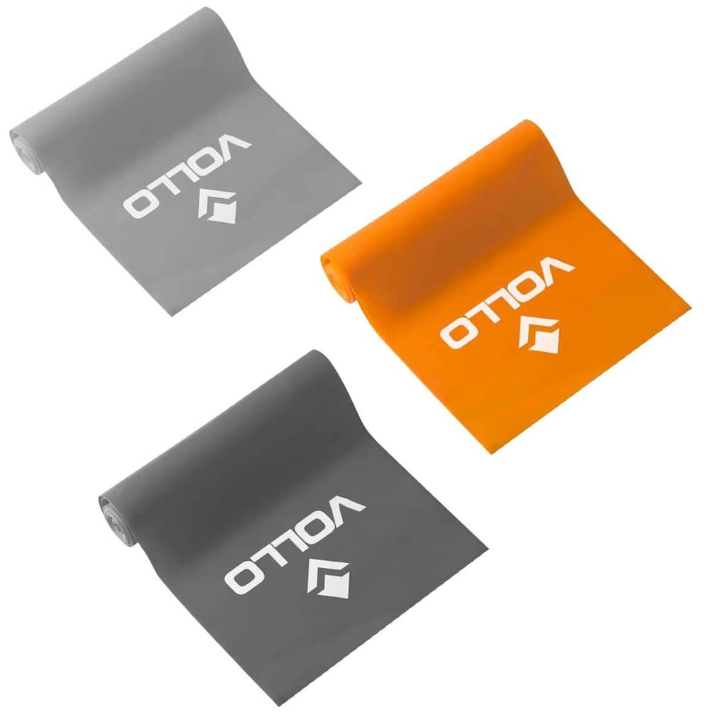 Kit de 3 Faixas Elásticas Vollo Sports Tipo Thera Band com 3 Níveis