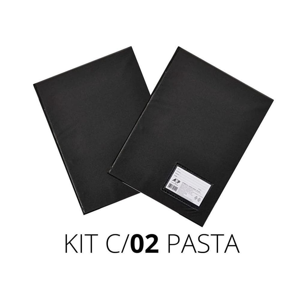 KIT 2 PASTA CATÁLOGO 50 ENVELOPES PRETA