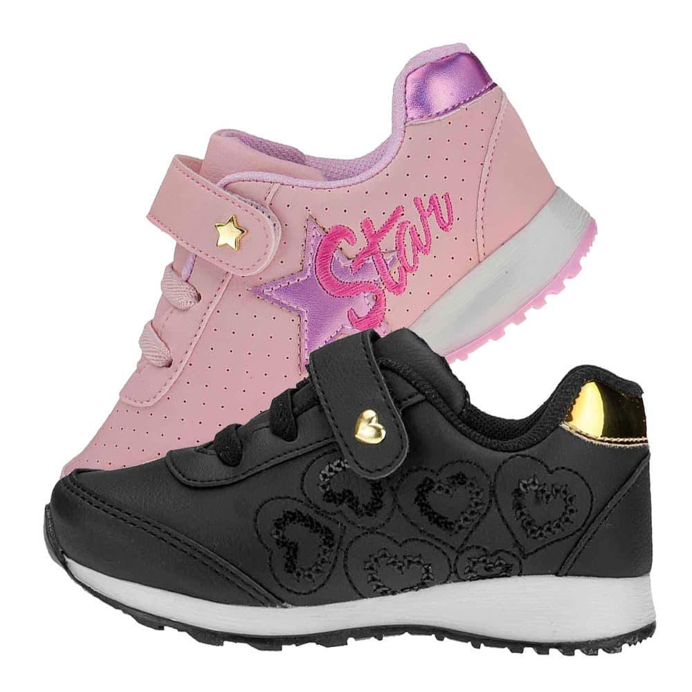 Kit 2 Pares Tenis Infantil Feminino Tênis Sapatenis De Fabrica