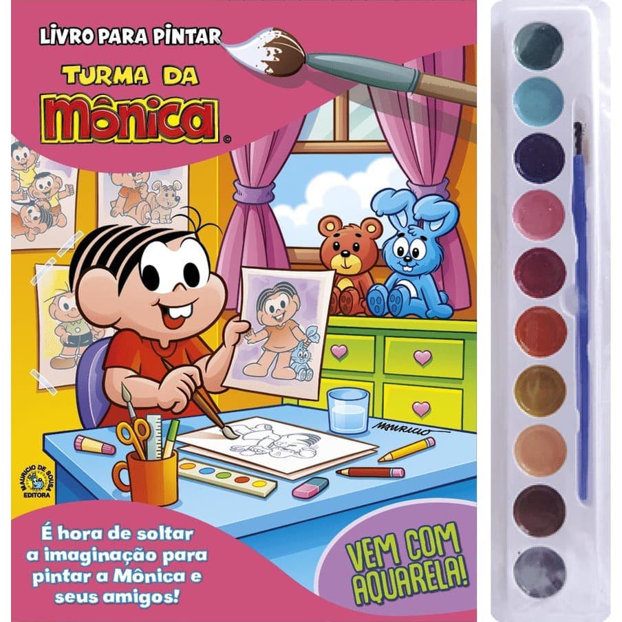 Turma da Mônica Livro para Pintar com Aquarela - Mônica