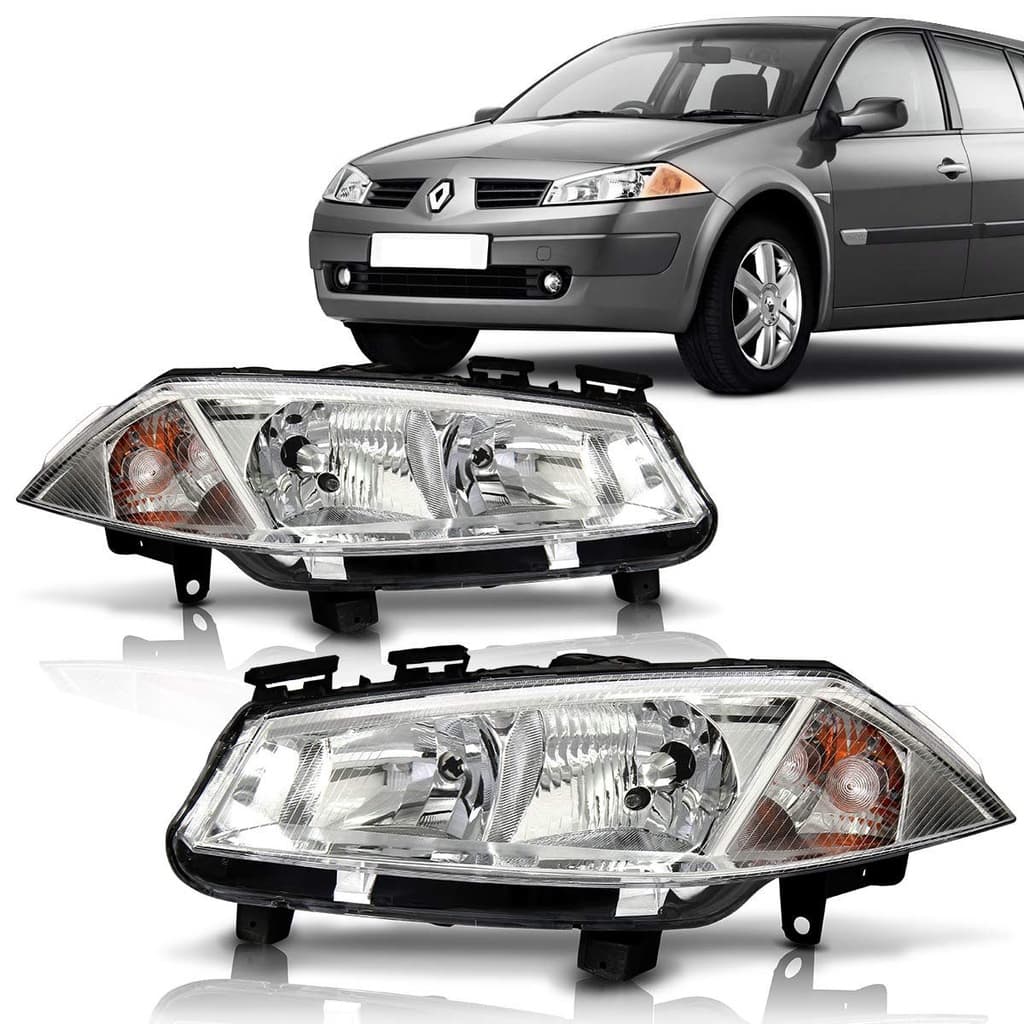 Farol Megane Sedan Grand Tour 2006 2007 2008 2009 2010 2011 2012 2013 Foco Duplo Cromado