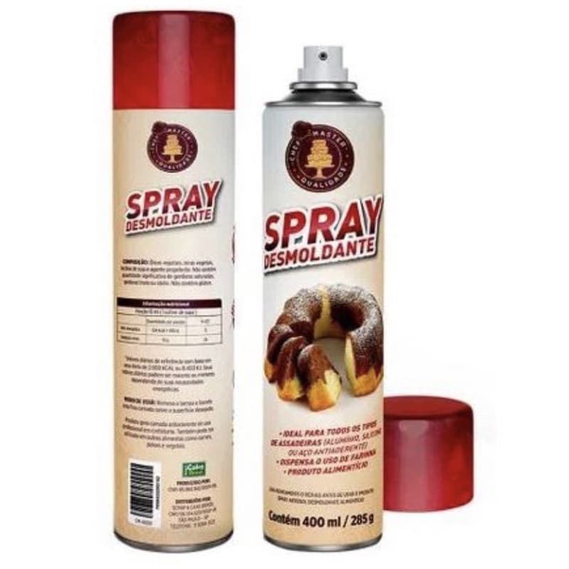 1~4 SPRAY DESMOLDANTE PARA UNTAR FORMAS - CHEFMASTER 400ML - (CHOCO)