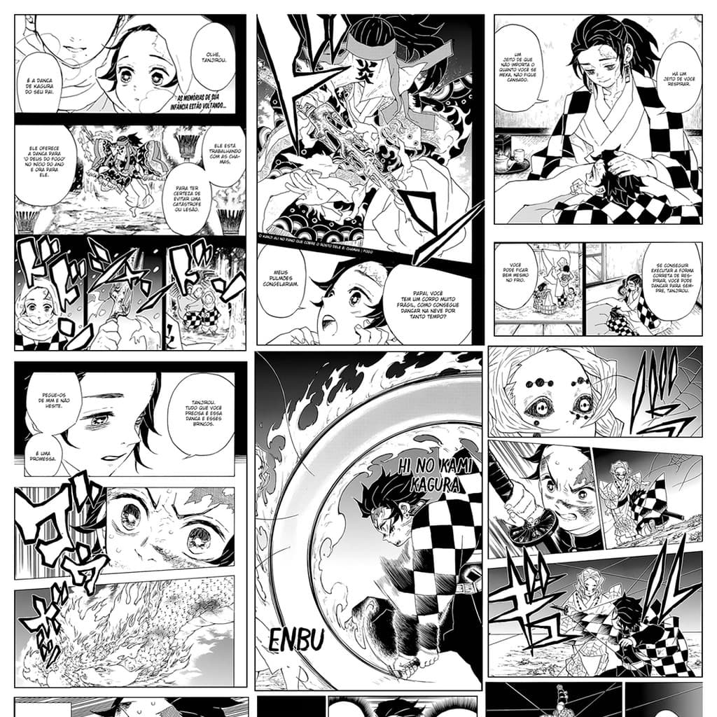 Papel de Parede Adesivo Anime Demon Slayer Mangá Autocolante