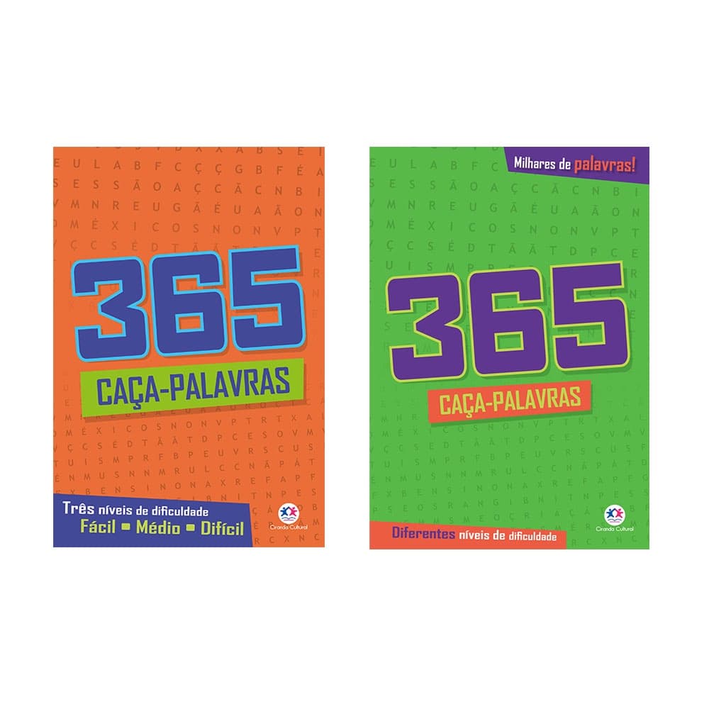 Kit com 2 livros - 365 Caça-palavras