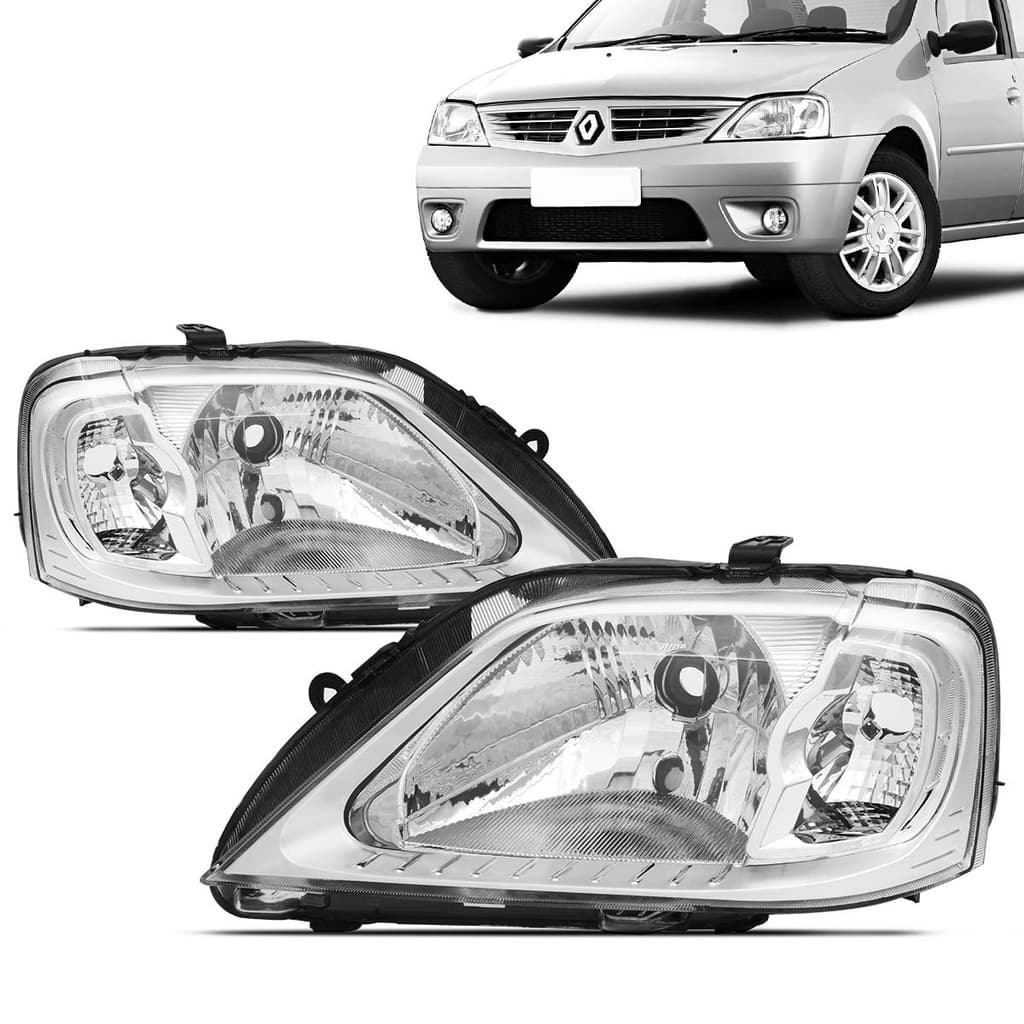 Farol Logan 2007 2008 2009 2010 Foco Simples Cromado
