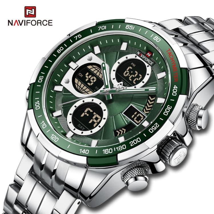NAVIFORCE Relógio De Quartzo Masculino 100 % Original Com Display Duplo E Luminoso À Prova D'água