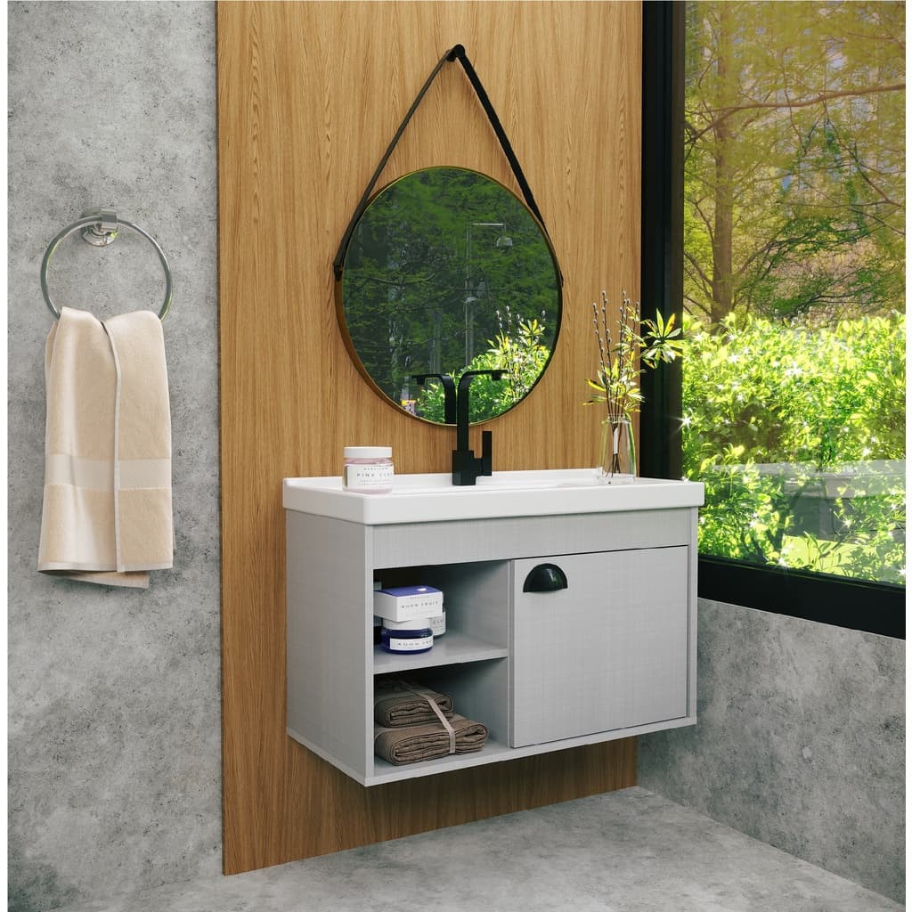 Gabinete Banheiro Armario Cuba Pia 100% Mdf  - Monza 60 cm
