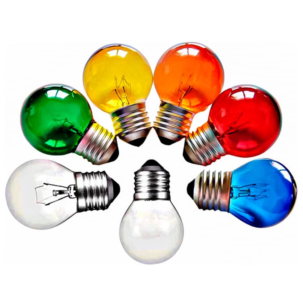 Mini Lâmpada Bulbo Bolinha Para Luminárias E27 15W 110V - 220V Cores A Escolher Decoração Lindo