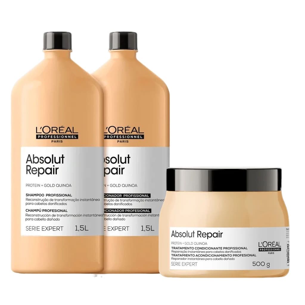 Kit Absolut Repair - Shampoo e Condicionador 1,5L e Máscara 500g - L'oreal