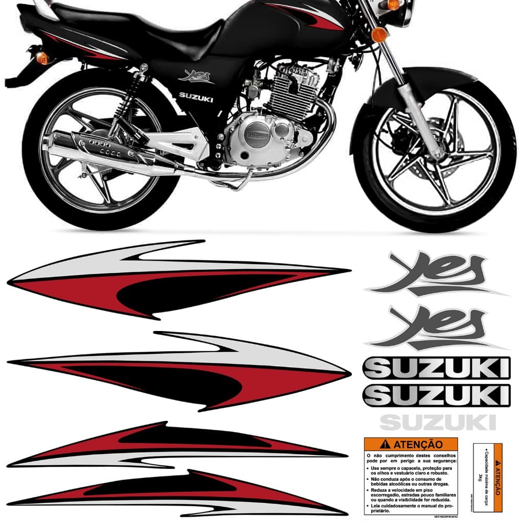 Kit Adesivo Moto Yes 125 2008 Faixa Etiqueta Colante Jogo