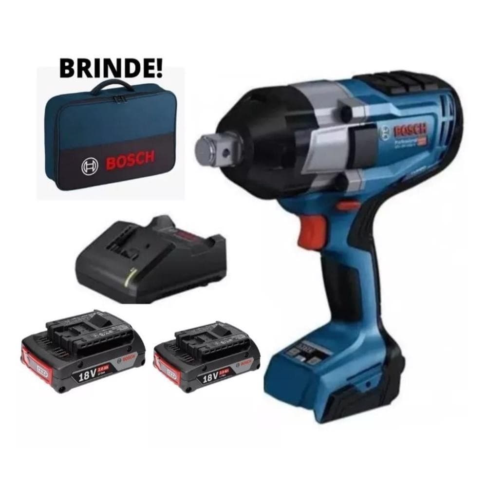 Chave De Impacto 3/4 Biturbo Gds 18v 1050h BOSCH  + 2 Baterias 2ah