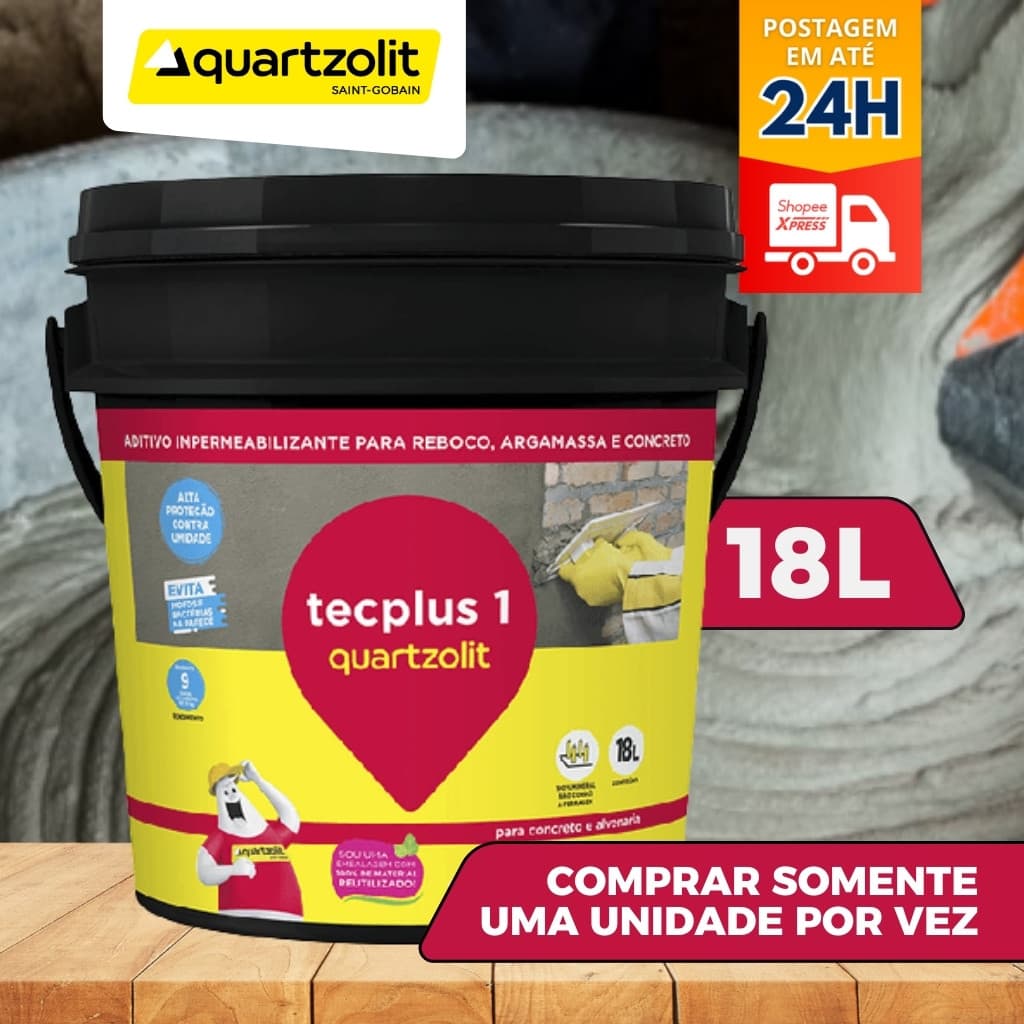 Aditivo Para Massa Argamassa Tecplus 1 - 18 Litros Quarzolit