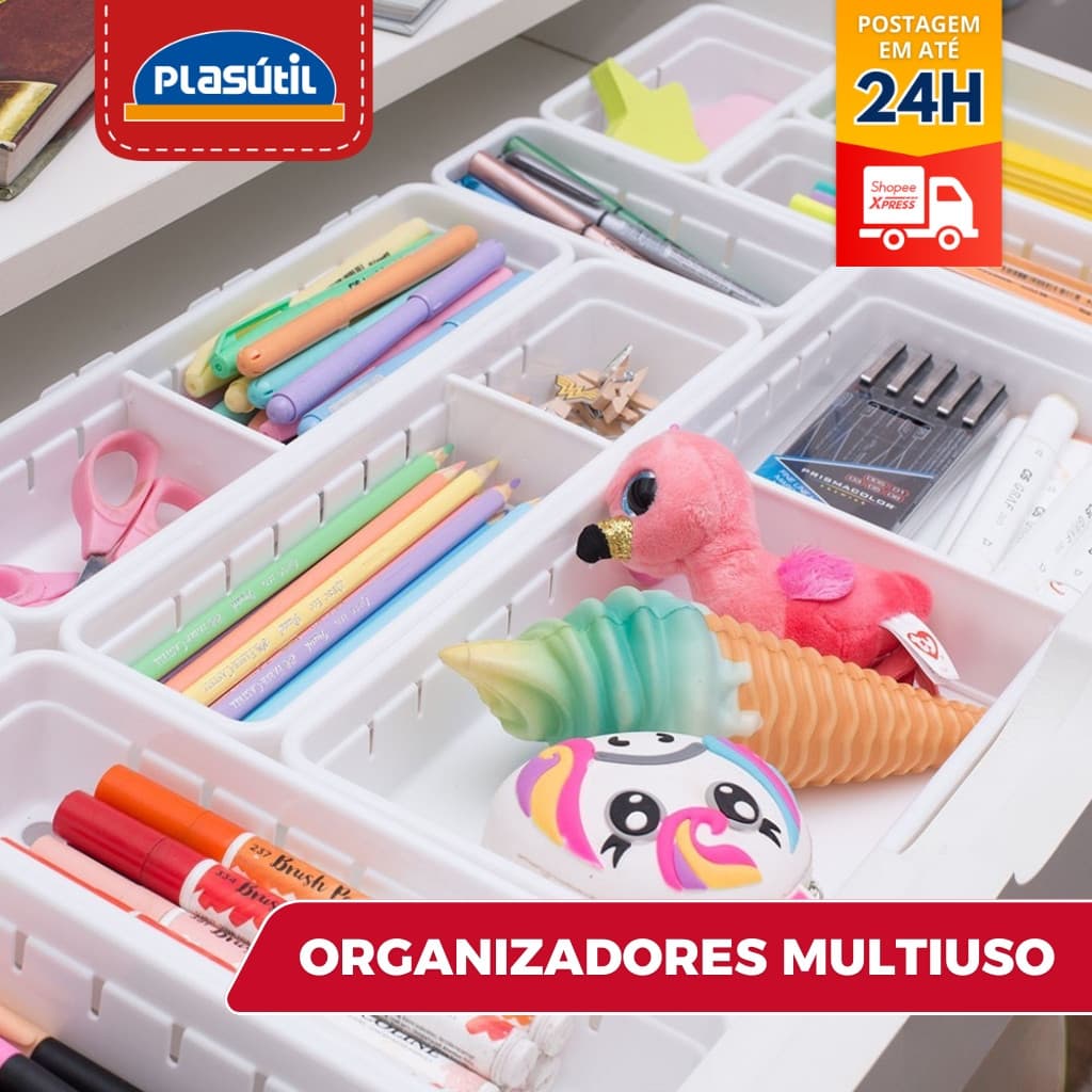 Organizador de Gaveta Plasutil Utensílios Domestico Casa