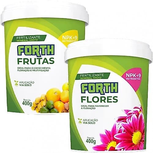 Kit Adubo Fertilizante Forth Flores 400g + Frutas 400g
