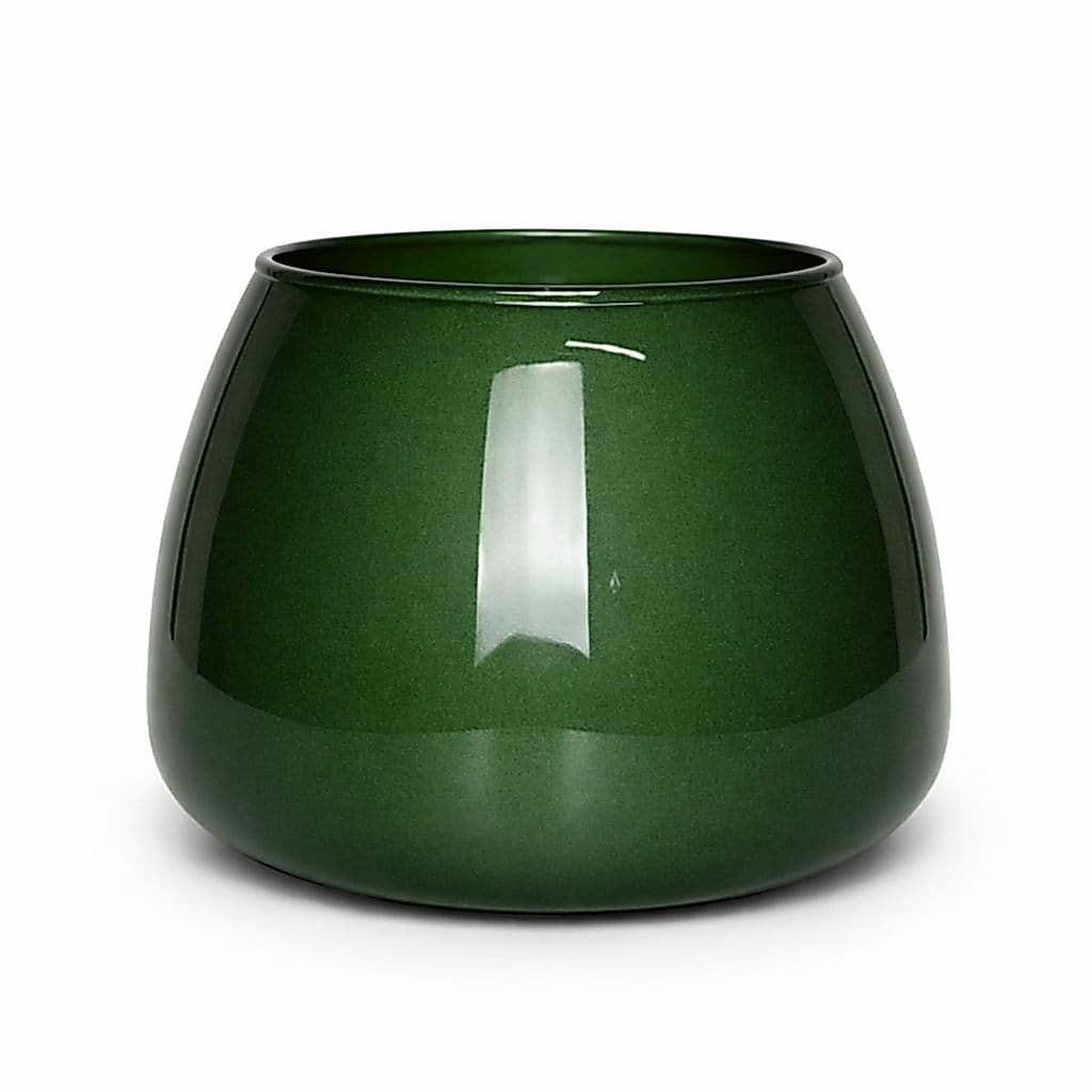 Vaso Redondo Largo Vidro Verde Vaso Decoração Casa Enfeites