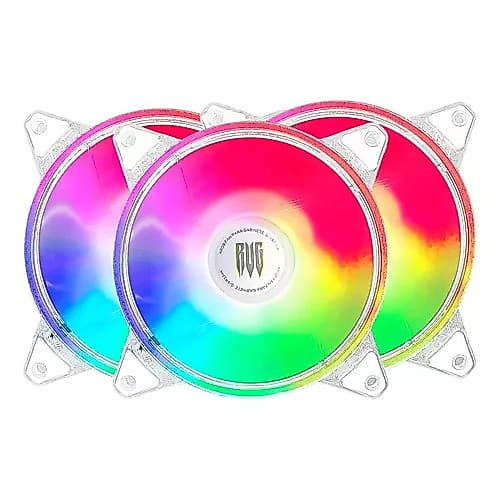 Kit 3 Fans Cooler CPU LED RGB Com HUB Controlador e Controle