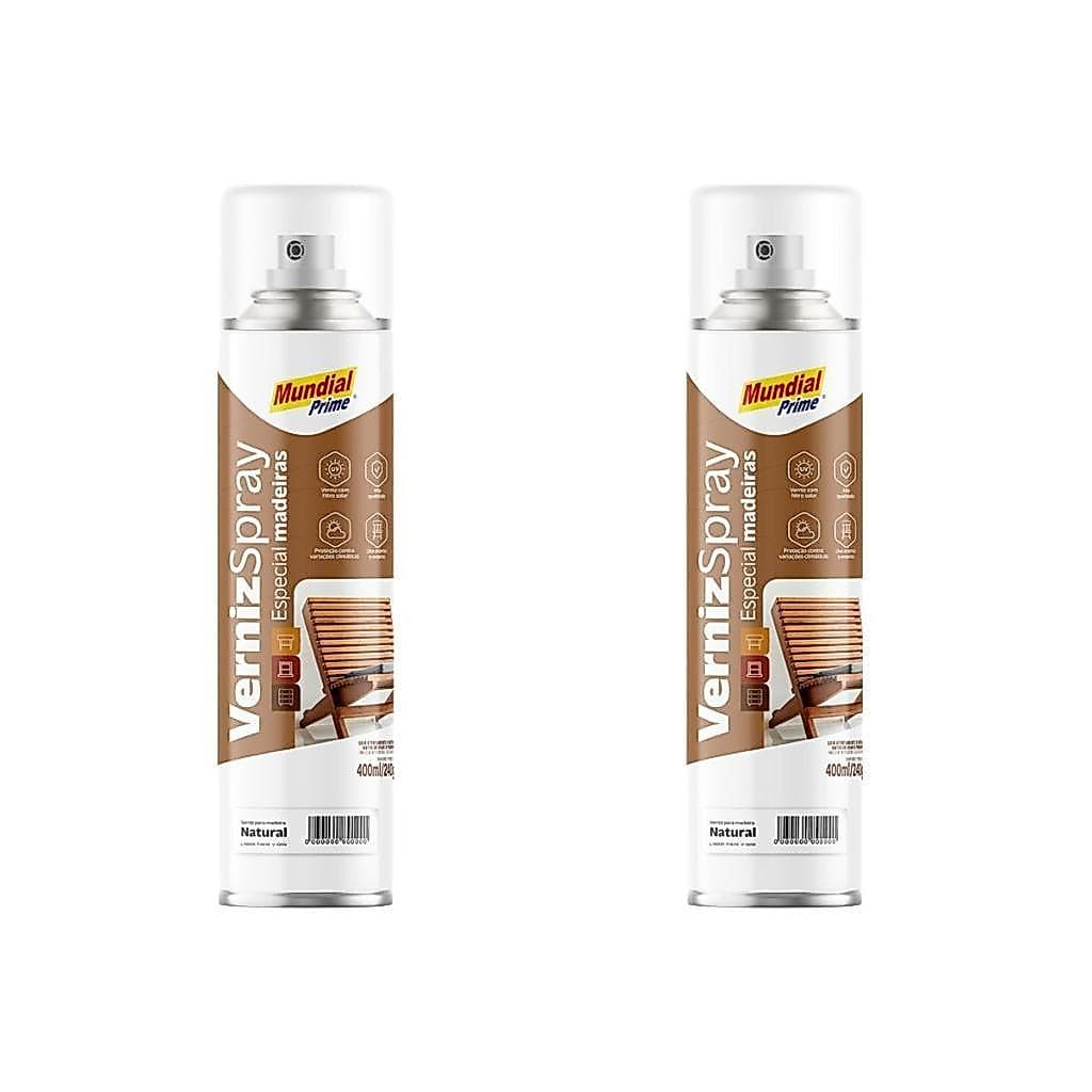 Kit 2 Verniz De Madeira Natural Spray 400ml Proteção UV