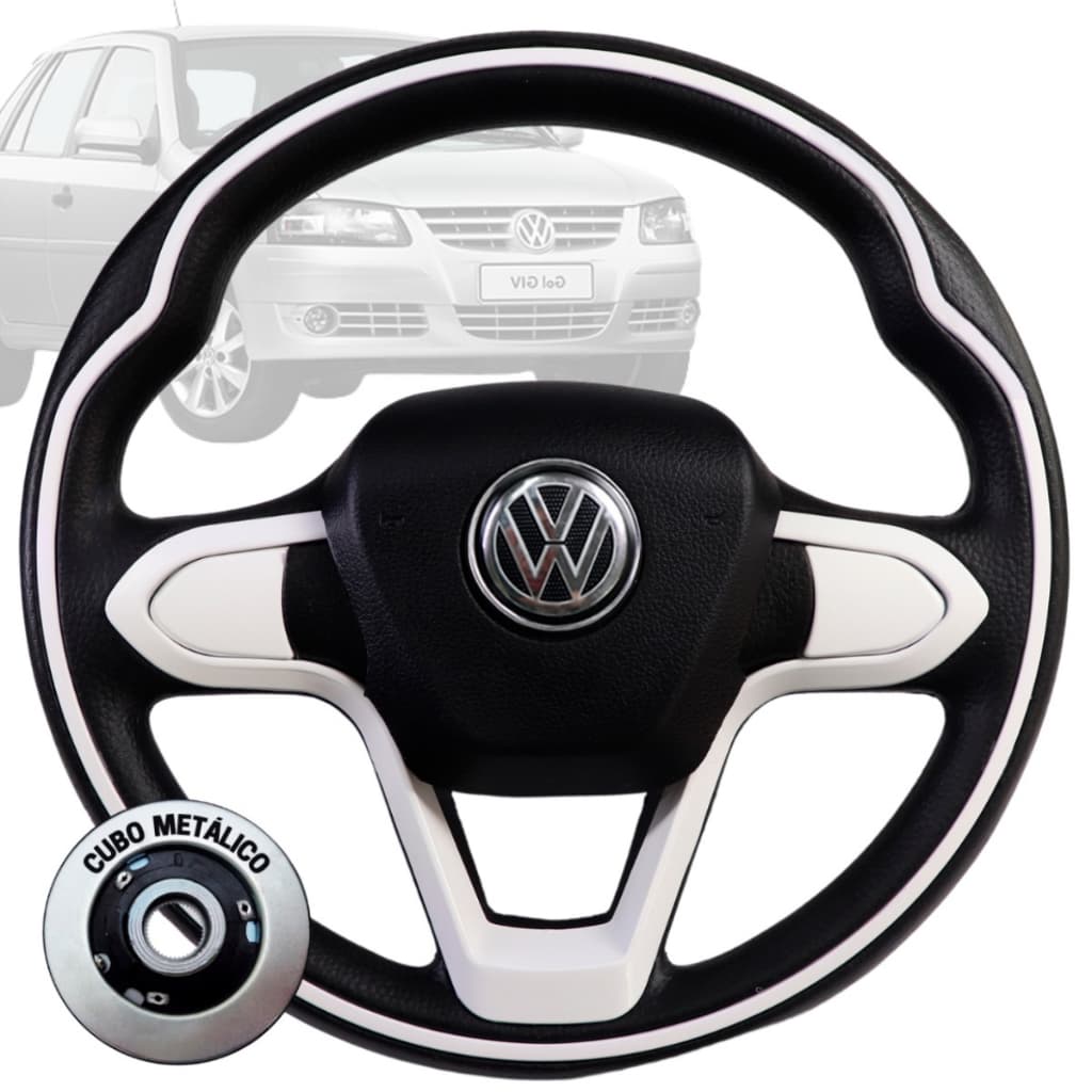 Volante Esportivo Bmw Branco Parati Saveiro Santana Golf Polo Classic Cordoba Gol G2 G3 G4