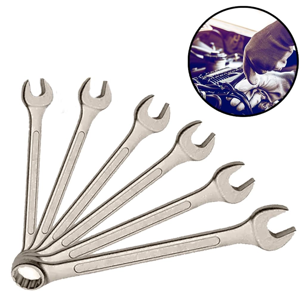 Kit Jogo De Chave Combinada Boca Estrela 6 Peças 6 - 13mm Aço Carbono Forjado Resistente Multiuso