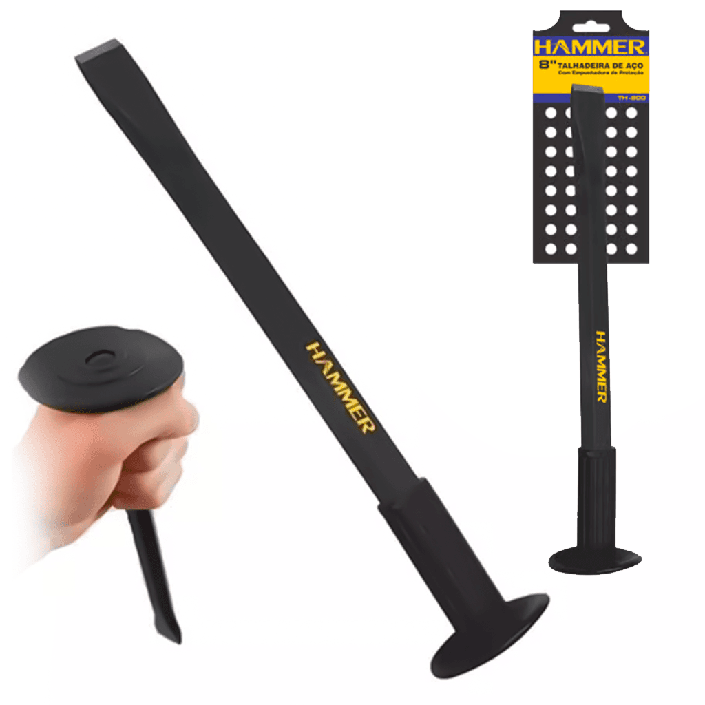 Talhadeira Manual Com Empunhadura Protetor Emborrachado 300mmX25mm Aço Carbono Resistente