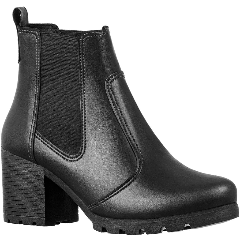 Bota Feminina Chelsea Elástico Salto Médio Macio Confortável