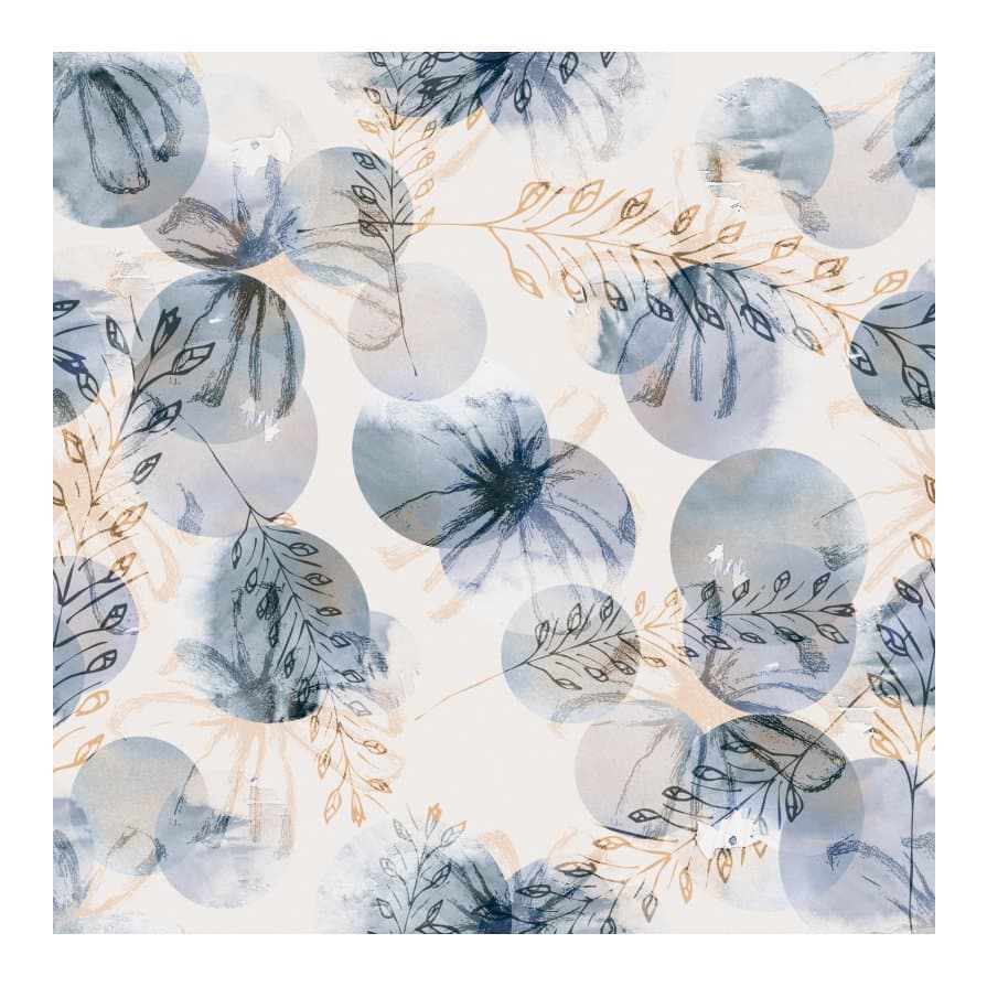 Papel de parede contemporâneo com desenhos em flores e trigos 2,50m