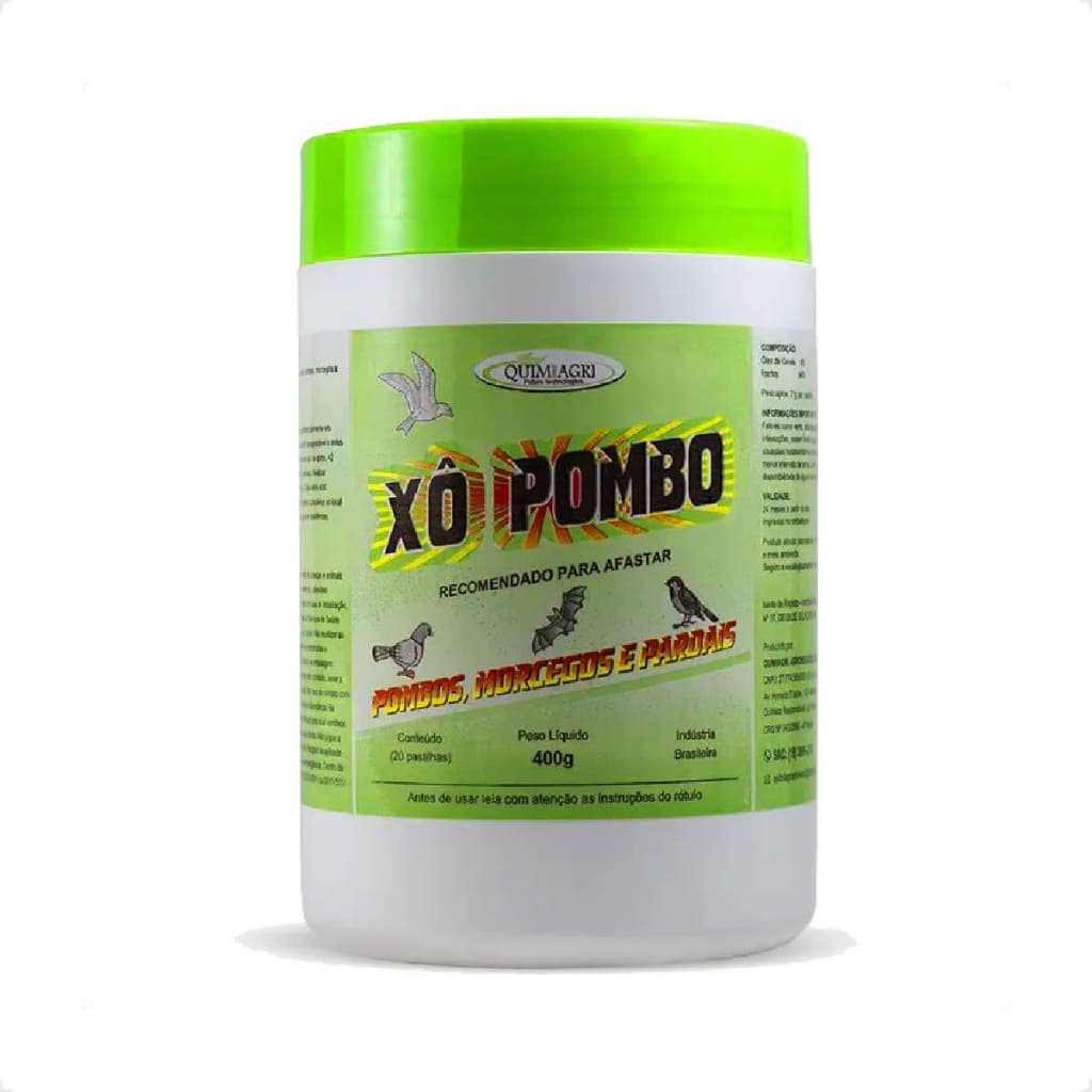 Xô Pombo Pastilha Repelente Pombos, Morcegos, Pardal - 400 g