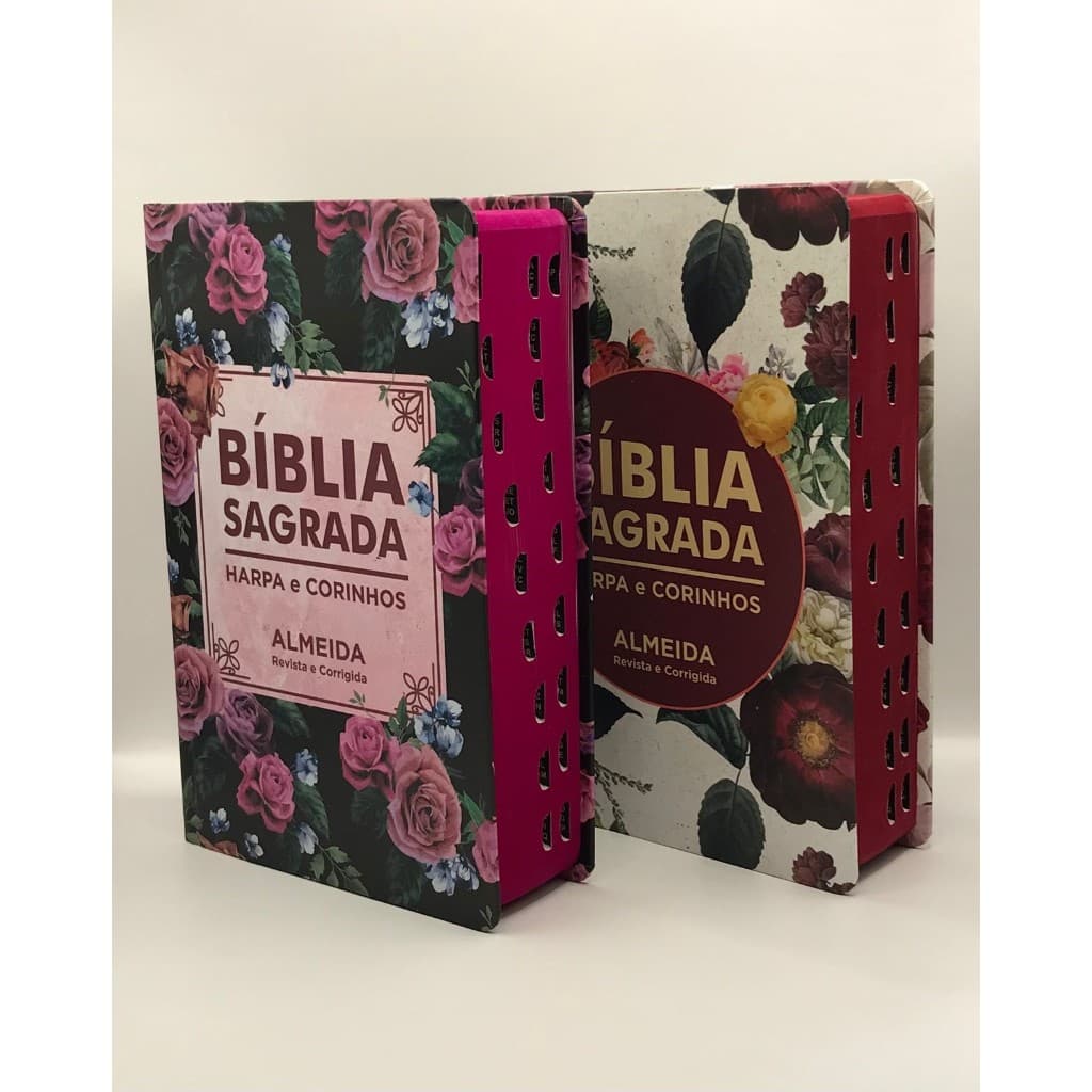 Kit 2 Bíblias  Sagrada Tamanho Grande Capa Dura Com Harpa Palavras de Jesus em Vermelho (Kit 31)