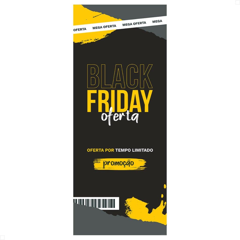 Banner Painel Em Tecido Black Friday Loja Comércio Vitrine 0,85x2,1m