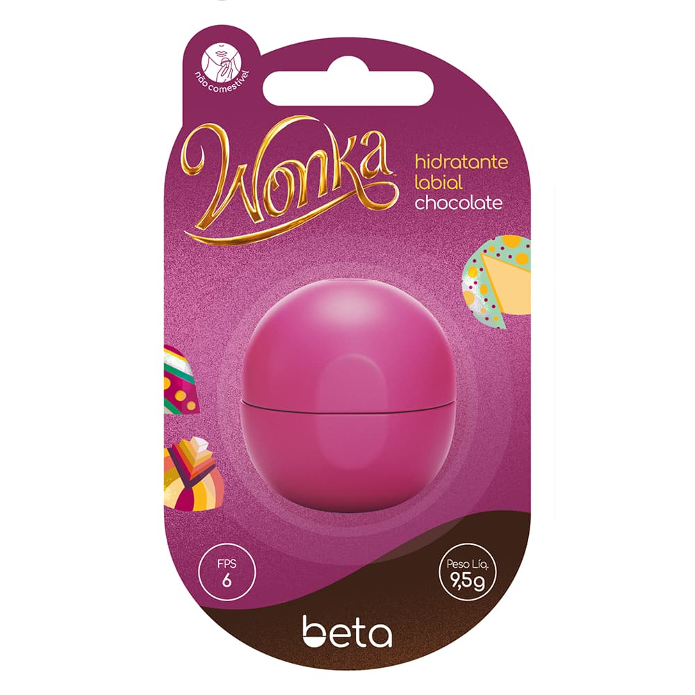 Hidratante Labial Beta Wonka Chocolate – Edição Limitada FPS 6