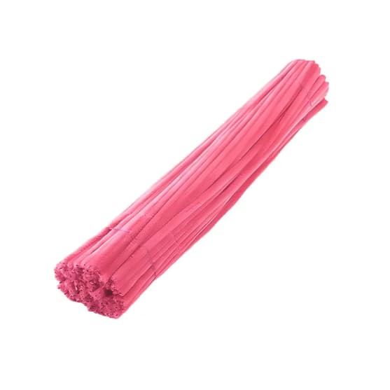 Haste de Chenille Rosa com 30 cm - Arame Flexíveis  - Limpadores de Cachimbo - 100 unidades - Rizzo