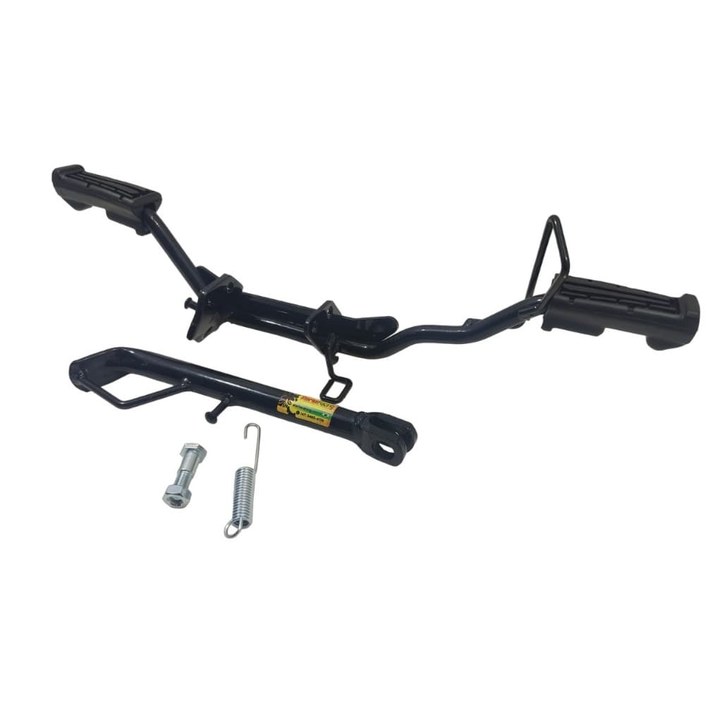 KIT Estribo Pedal De apoio  Dianteiro Yamaha Ybr Factor 2009 A 2015 Completo Estribo Borracha Cavalete Lateral Parasuso e mola.