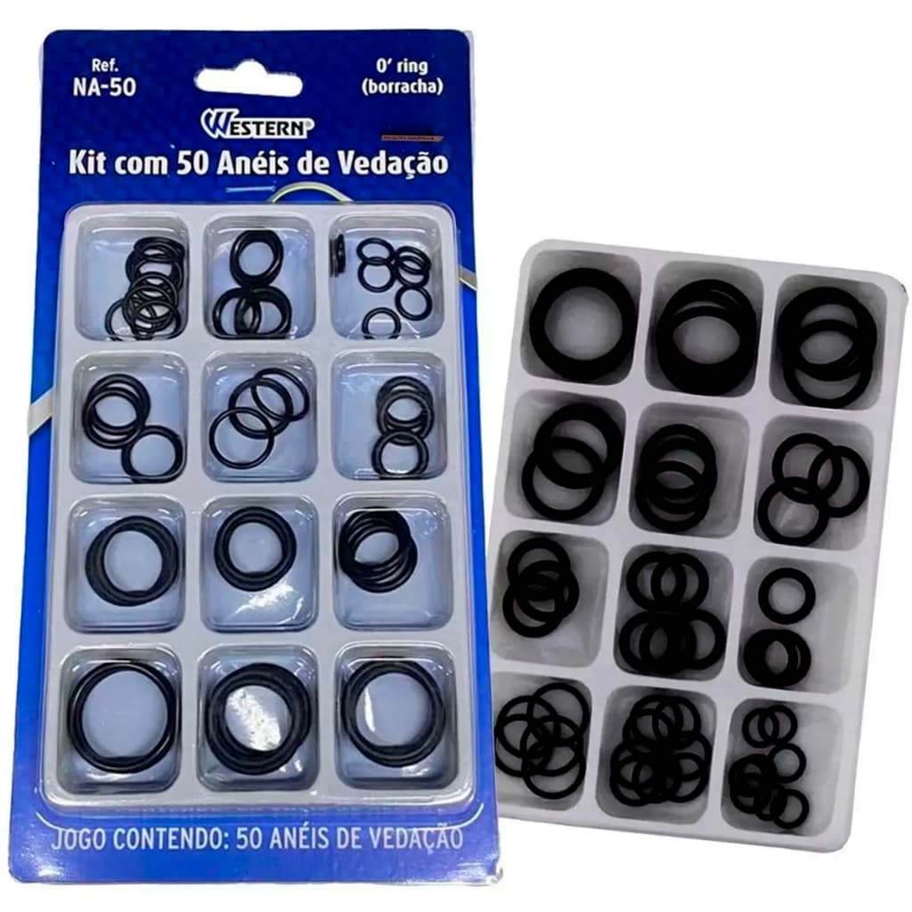 Kit Jogo De Anéis De Borracha O'ring Para Vedação Com 50 Peças - Western