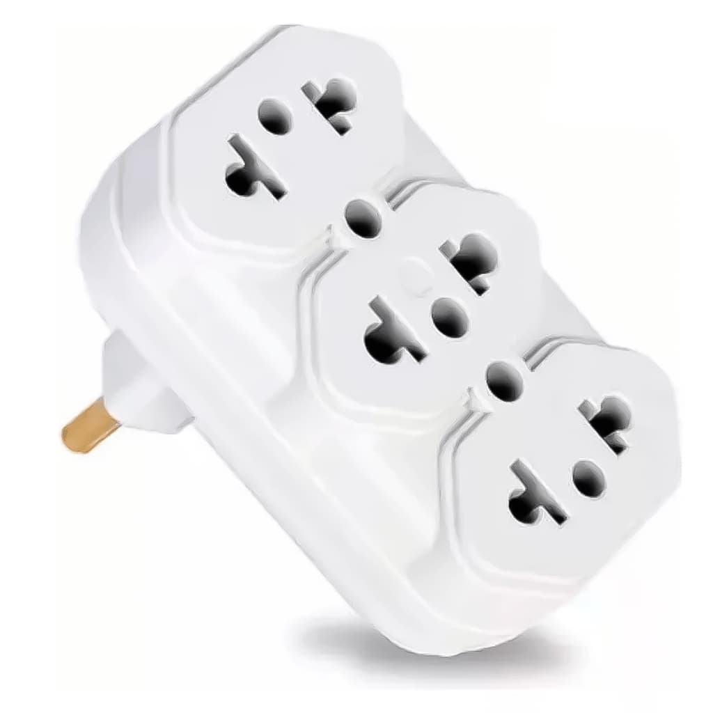 Adaptador Tomada Universal Deslocado Pino Multiplicador 3 Saídas Lateral Benjamim Tê Unidade Ou Kit
