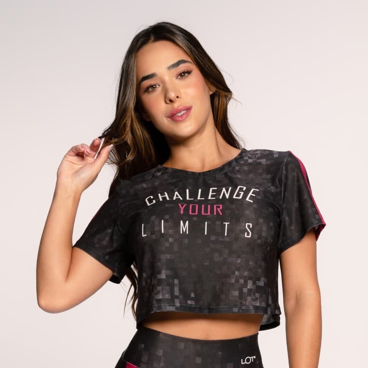 Cropped Fitness Feminino Estampado Básico Academia Challenge