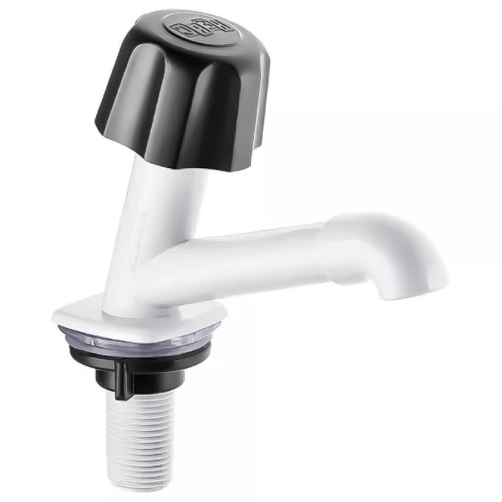Torneira Para Lavatório Em Plástico Branco 1/2 Pol. Para Pias PVC Banheiro Lavabo
