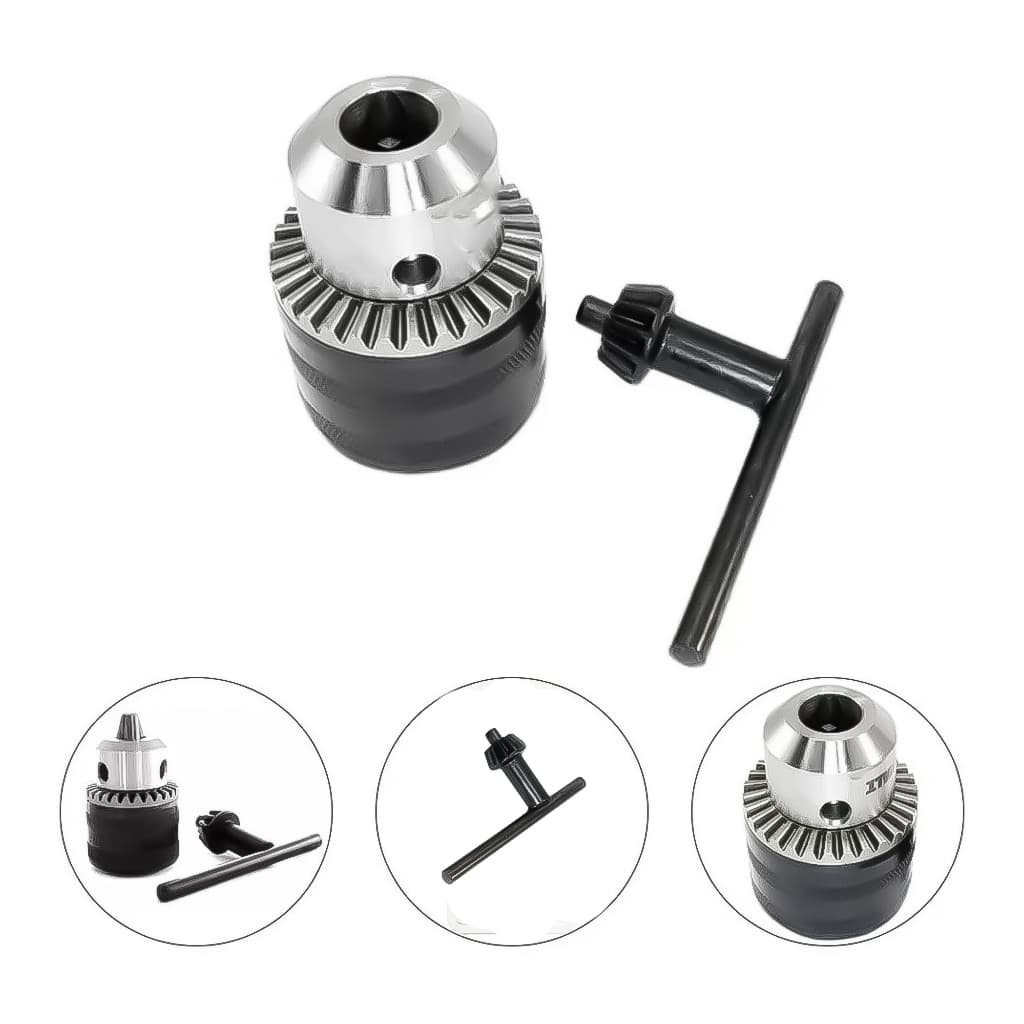 Mandril Para Furadeira 3/8 Pol. 10mm Com Chave De Aperto Aço Prático Rápido