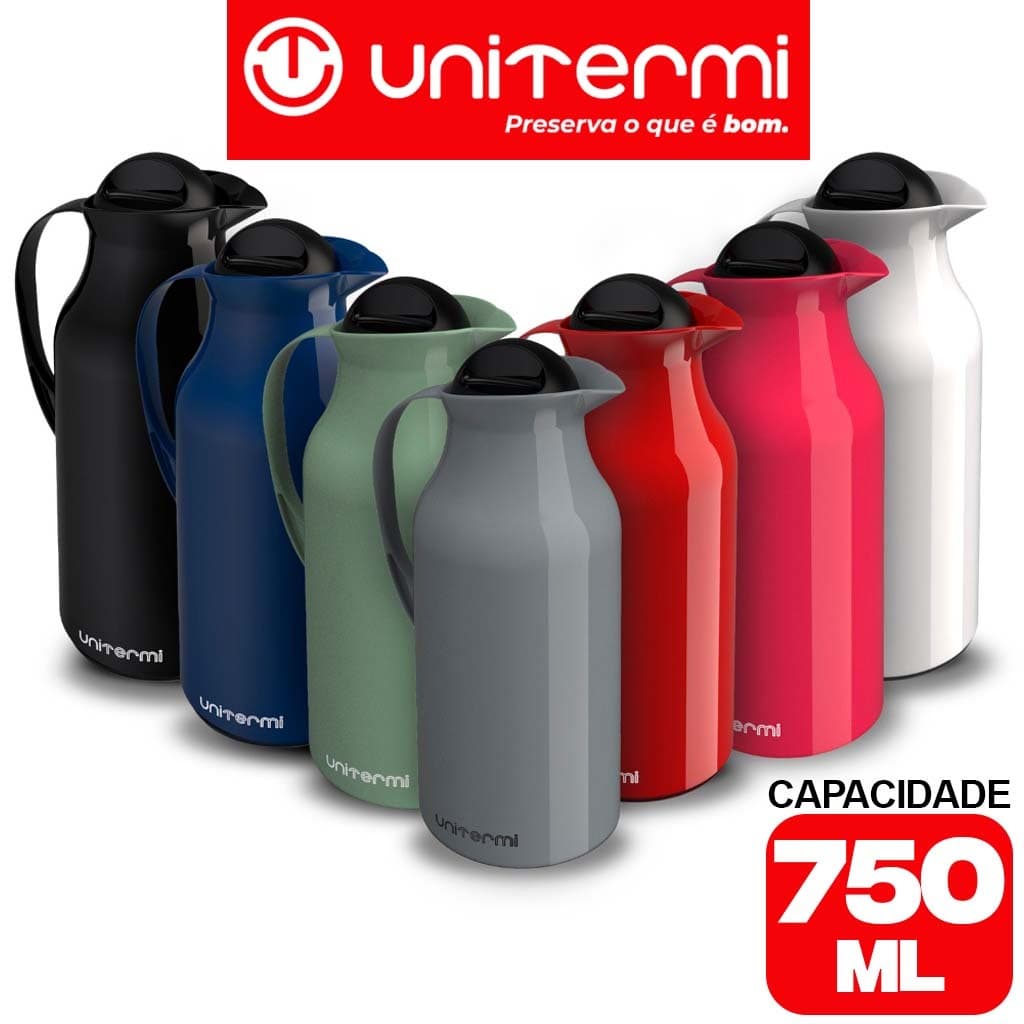 Garrafa Térmica 750ml Siena Unitermi Cores Café Chá Chimarrão Tereré Leite Água