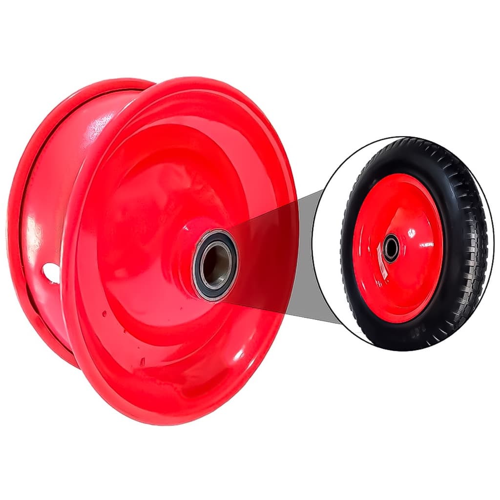 Roda Para Carrinho Mão Aro Com Rolamento 3,25X8X6Pol. Até 180kg Resistente Ferro Obras Carregar