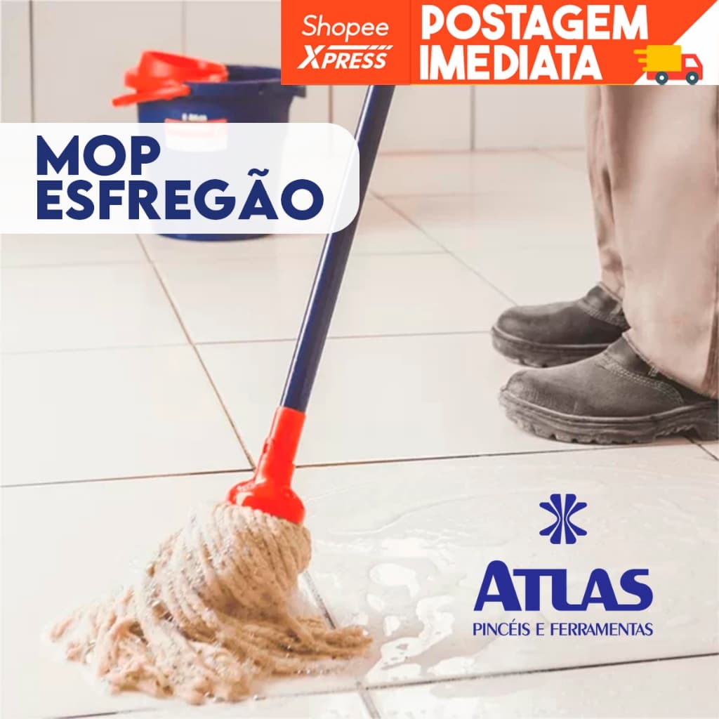 Cabo + Mop Esfregão Algodão Atlas | At2023