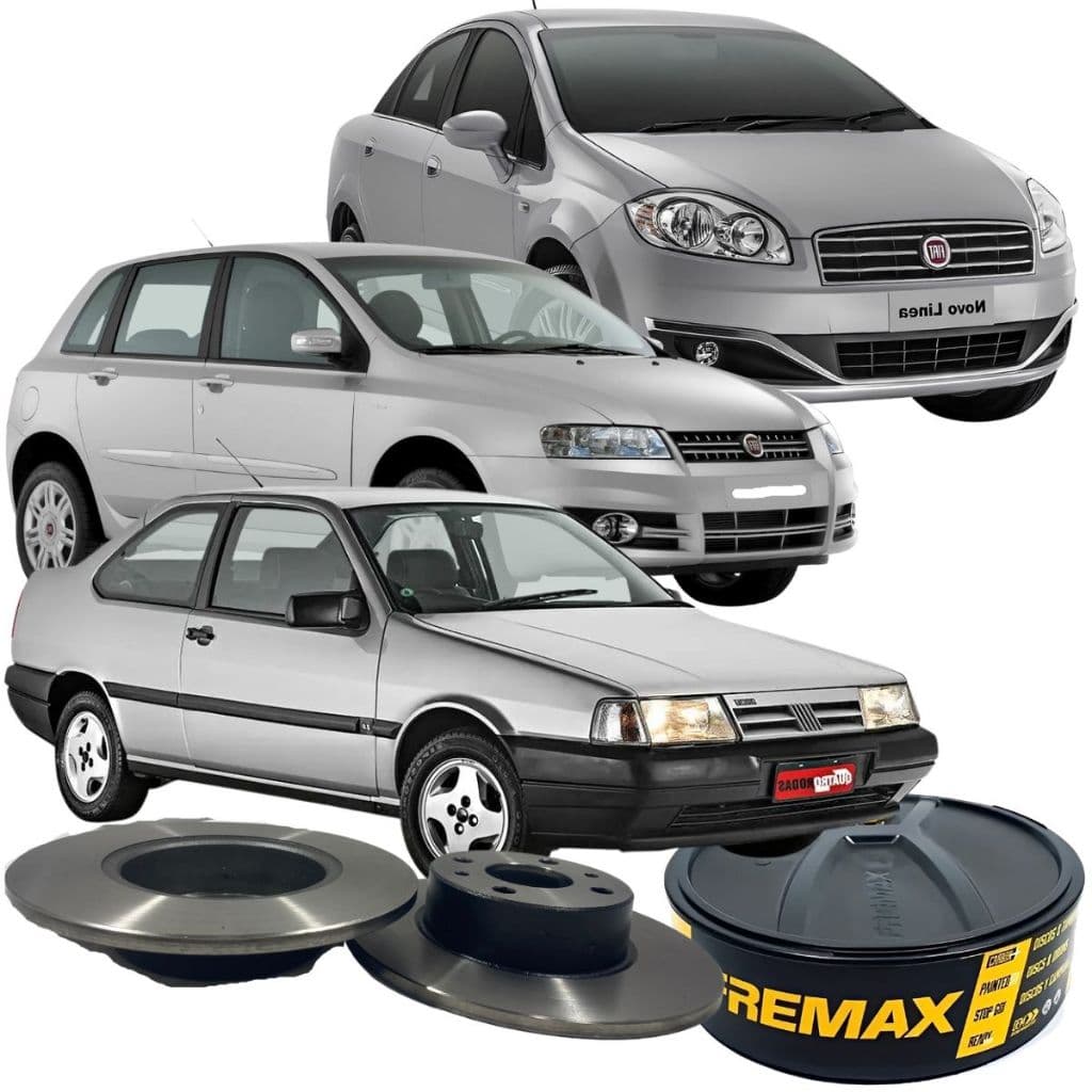 Par 02 Disco De Freio Traseiro Solido Fremax  Fiat Punto Bravo Linea Stilo