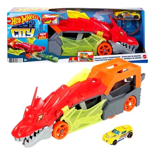 Pista Hot Wheels City Reboque Do Dragão Lançador - Mattel GTK42